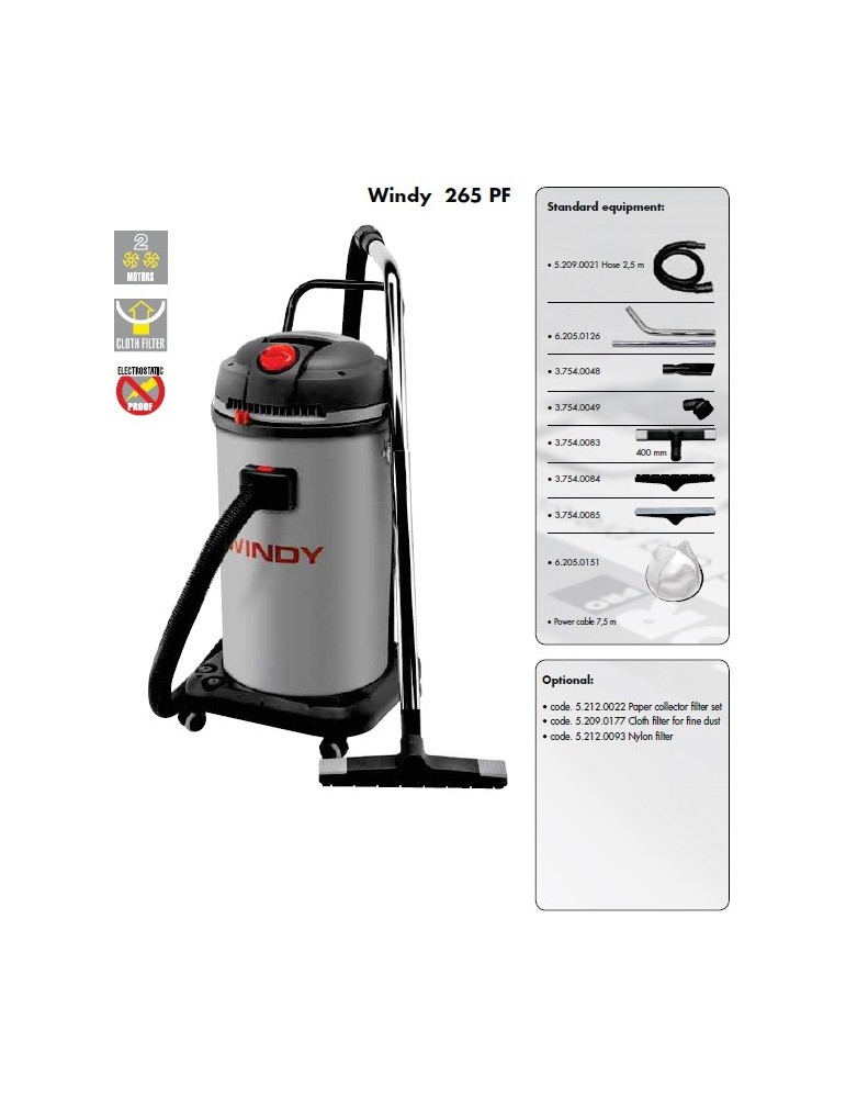 Aspirateur eau et poussière LAVORWASH WINDY 265 PF 2