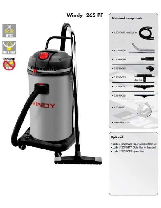 aspirateur eau et poussière lavorwash windy 265pf