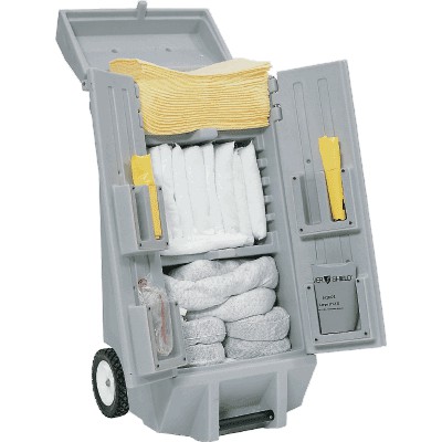 chariot d'intervention avec set d'urgence pour les huiles