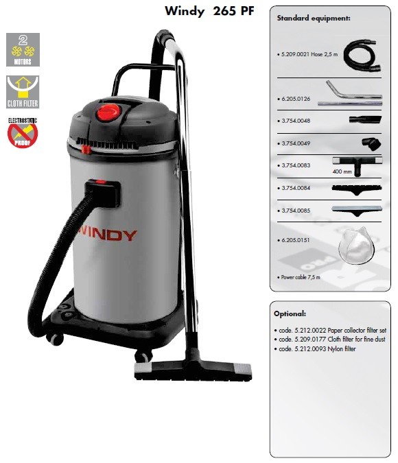 aspirateur eau et poussière lavorwash windy 265pf