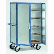 Chariots caisses galva et alu portes battantes et rideau